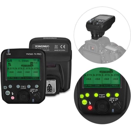 YONGNUO YN560-TX PRO 2.4G Op de camera Flitser Trigger Speedlite Draadloos zwart