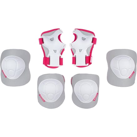 Nijdam Skate Beschermset Kinderen - White Out - Wit/Fuchsia - M