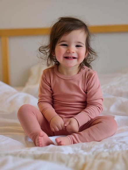 Wollen baby- kindertrui - Merinowol - Misty Rose 50