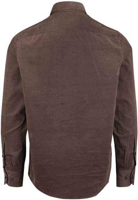 CASA MODA Sport casual fit overhemd - ribfluweel - bruin