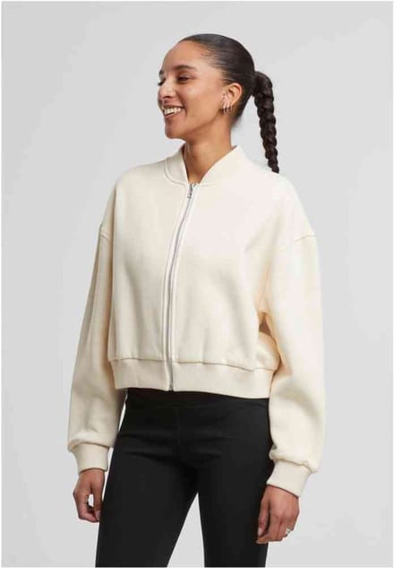 Urban Classics - Short Sweat Sweater/trui met rits - XS - Creme