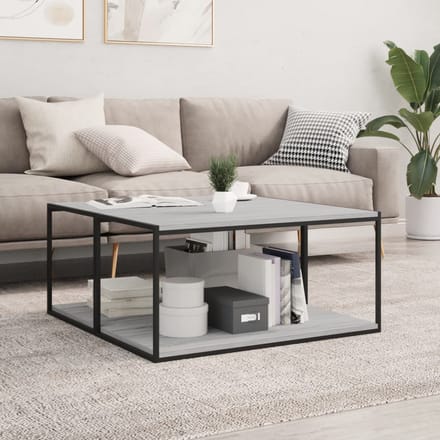 vidaXL - Wandschappen - 4 - st - 80x40x1,5 - cm - bewerkt - hout - grijs - sonoma - eiken