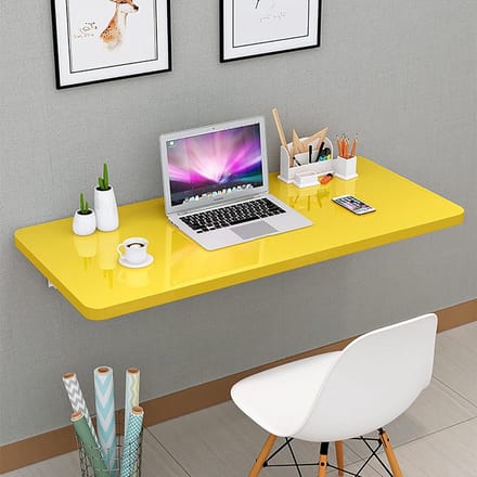 Klaptafel met Beugels - Vouwtafel Bureau - Ruimte Besparen - Wandmontage Ontwerp - Rechthoekig - Wit