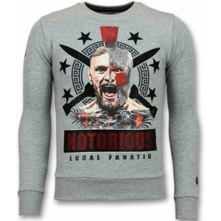 Conor Notorious Heren Sweater - Grijs