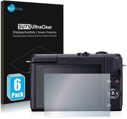 Savvies - Screenprotector voor Canon EOS M200 - Folie Beschermfolie transparant 6 Stuks