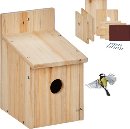 nestkastje bouwpakket - koolmees - opening 35 mm - diy - hout - hangend