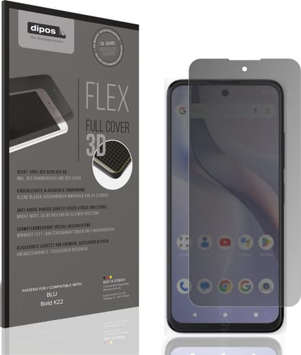 dipos FLEX – Matte Privacy Screenprotector geschikt voor BLU Bold K22 | Volledige Schermbescherming | Case-Friendly