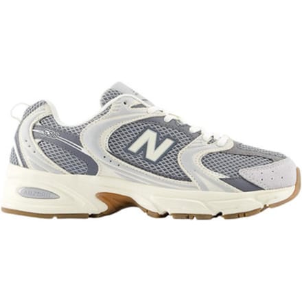 Sporty Slip-On Sneakers with Laces Wo - Grey