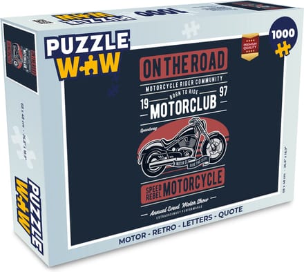 Puzzel Motor - Retro - Letters - Quote - Legpuzzel - Puzzel 1000 stukjes volwassenen