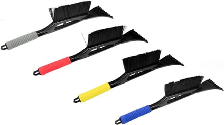 Benson IJskrabber met borstel - softgrip handvat - 45 cm - 4 kleuren assorti