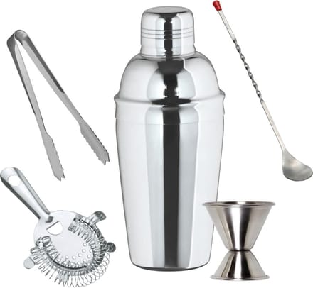 Cocktailshaker set groot - 3-delige STAINLESS STEEL SHAKER