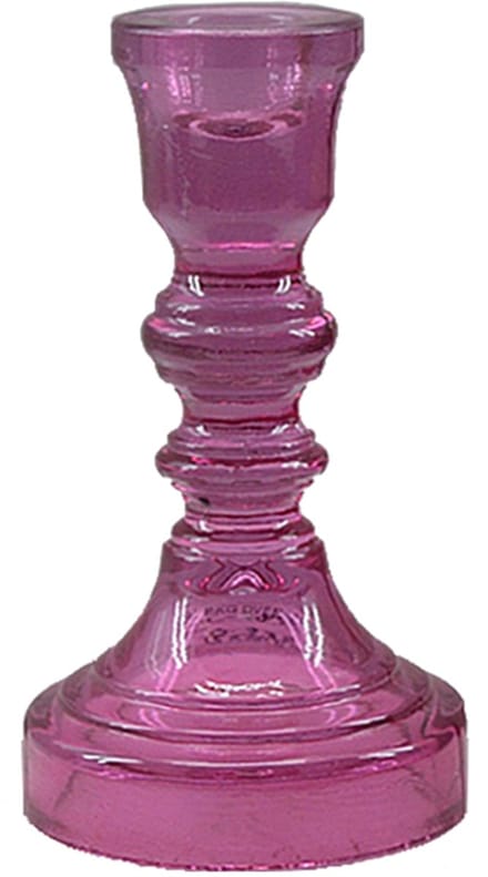 by Mooss - Kandelaar - Glas - Kaanch - Donker Roze - 15cm - Trendy