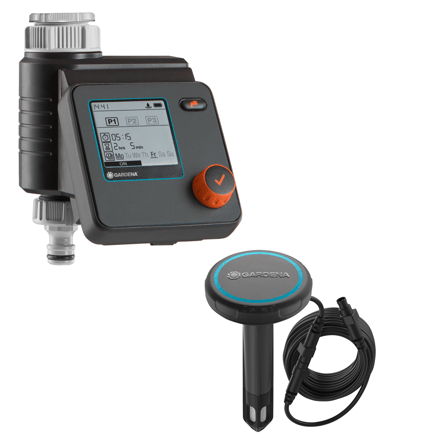 GARDENA Besproeiingscomputer Select met Bodemvochtigheidssensor - Automatische Besproeiing - Watercomputer Set