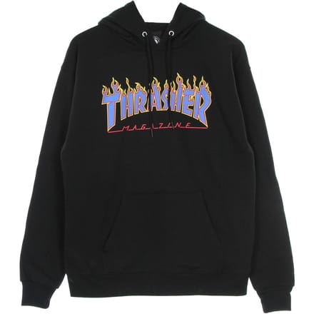 Heren Flame Hood Sweatshirt Zwart/blauw