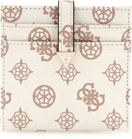 Guess Laurel SLG Tab Card Case Dames Portemonnee - Cream Logo - One Size