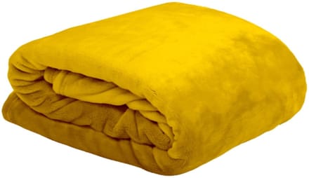 Plaid polyester geel 130 x 160 cm