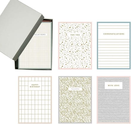 Wenskaarten set / box - 12 kaarten incl. envelop - goudfolie - mixed