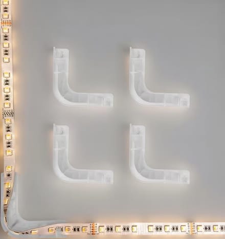 LED-hoeklichtstripconnector 8-12 mm - wit - naadloze aansluiting - ideaal voor tv's - ShopVlot