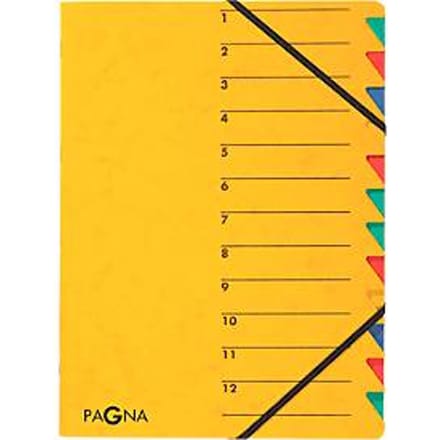 PAGNA documentenmap Easy, A4, elastieksluiting, 12-delig, geel
