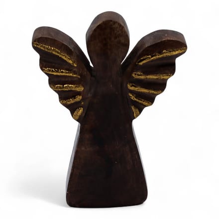 Small Mango Wood Angel - Gold Decor