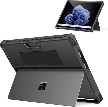 Beschermende Rugged Case voor Microsoft Surface Pro 11, 10, 9 - Handstrap, Geschikt voor Type Cover, Zwart