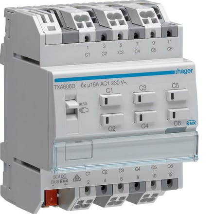 Hager Schakelaar Actuator Bus Systeem - TXA606D - E376B