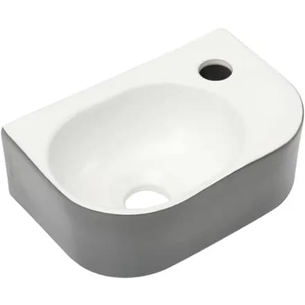 Differnz Fonteinset Lina - Keramiek - Grijs/hoogglans Wit - 34x32x14cm
