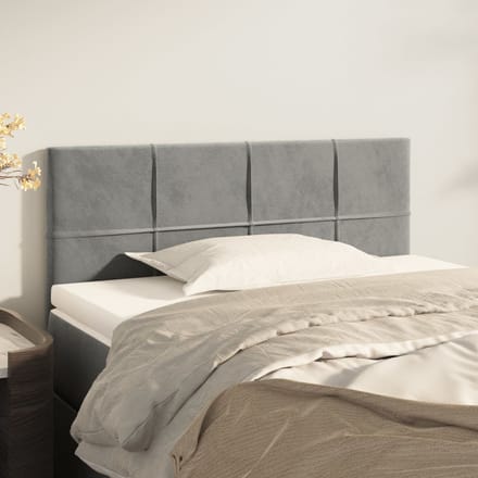 vidaXL - Hoofdbord - 90x5x78/88 - cm - fluweel - lichtgrijs