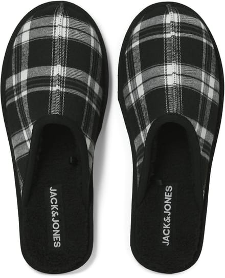 Jack & Jones - Heren Sloffen Dudely Microfiber Pantoffel - Zwart - Maat 46