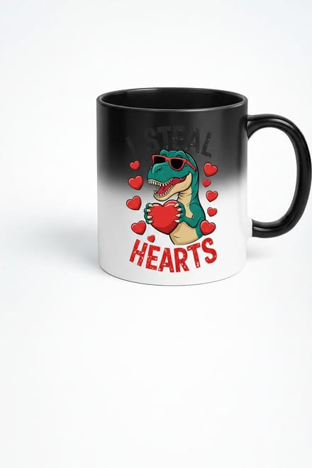 Magic Mok T-Rex 'I Steal Hearts' - Grappige Dino Valentijn Thermoreactieve Mok