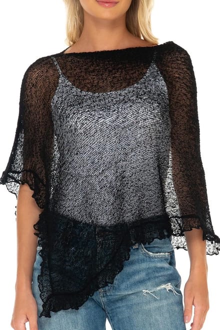 Dames Poncho - Gebreide Top - Comfortabel Dragen - Lichtgewicht Stof - One Size - Multicolor