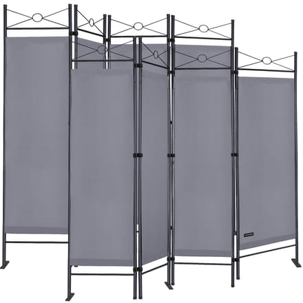 Casaria Kamerscherm 2 Stuks - 4 panelen 180x163 cm - Antraciet