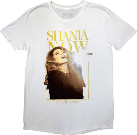 Shania Twain - Tour 2018 Mic Photo Heren T-shirt - L - Wit
