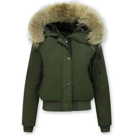 Gentile Bellini Korte warme winterjas met bontkraag
