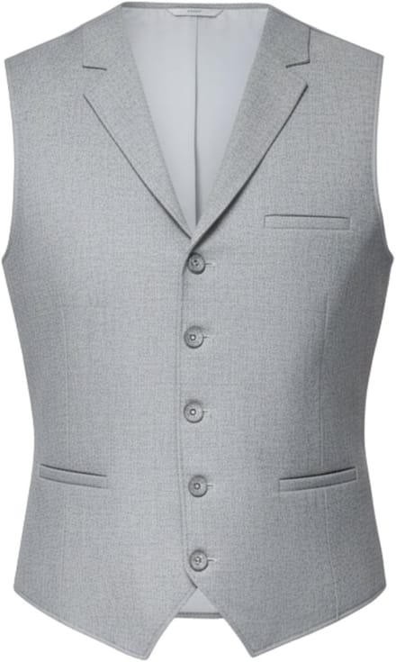 OMBRE Gilet - Regular Fit - Knopen - Effen Lichtgrijs S