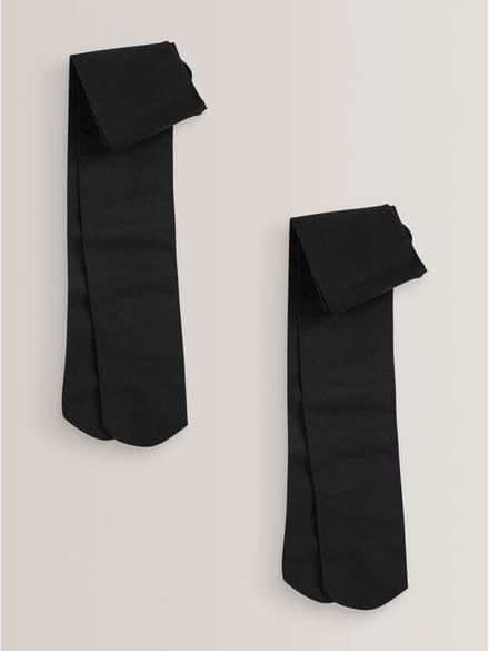 Next - Meisjes - 2 Schoolpanty's van 80 denier - Zwart