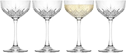 Pasabahce Champagneglazen Timeless - 4x - 250 ml - kristalglas - coupe glazen