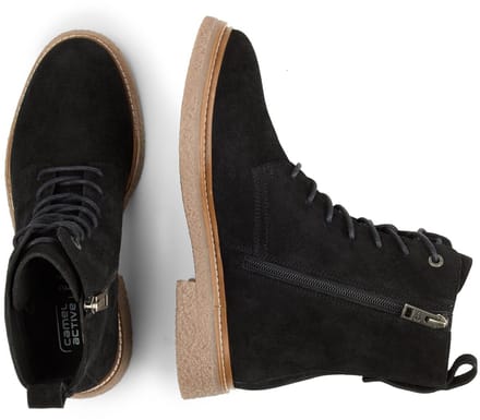 camel active Enkelboot van echt leer - Maat womenswear-37 - Zwart