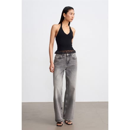 Mouwloze Geribbelde Haltertop Blouse
