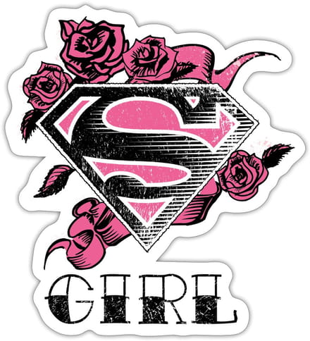 Superman S-Shield Girl 2 Sticker maat S (10 x 10 cm)