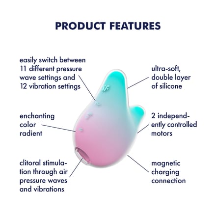 Satisfyer - Mermaid Vibes - Vibrerende Luchtdruk Vibrator - Mint/Roze