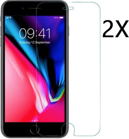 Ntech Screenprotector 2 Stuks Screenprotector Tempered Glass Glazen - Geschikt voor iPhone 8+/7+