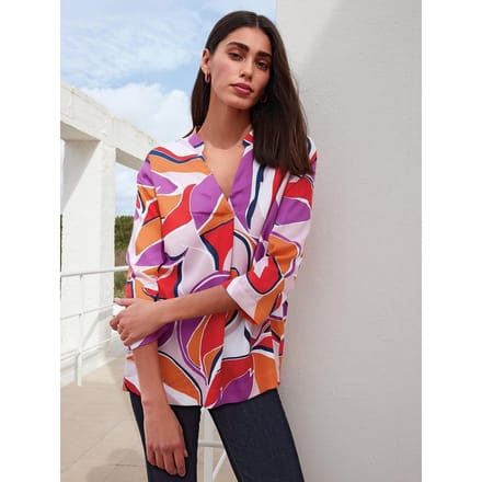 Overslagblouse een V-hals Van Eterna wit