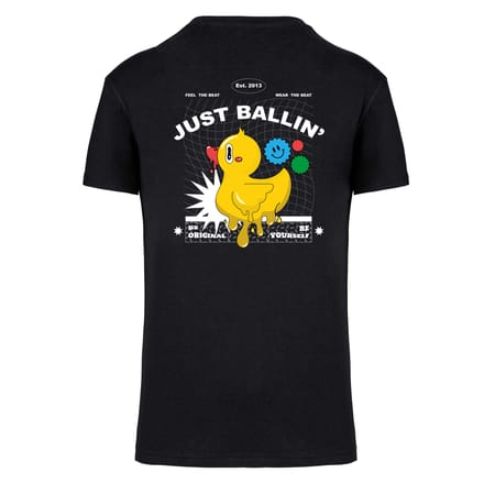 Heren Tee SS met Ballin Est. 2013 Backprint Duck Shirt Print - Zwart - Maat M