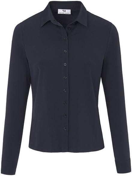 Jerseyblouse Van Peter Hahn blauw