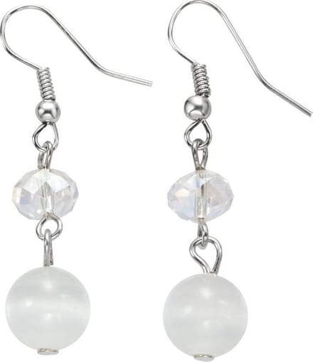 Behave - Oorhangers parel wit kristal - romantisch chic - diner stijl