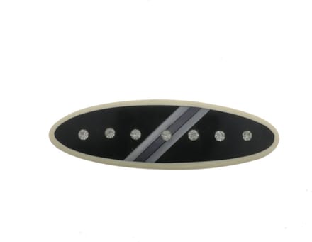 Behave - Haarspeld - Retro - Zwart - Wit - Ovaal met steentjes - 9 cm