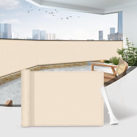 Balkonscherm - Inkijkbescherming - Privacy op balkon - Waterdicht UV-bescherming - 85x600cm - Khaki