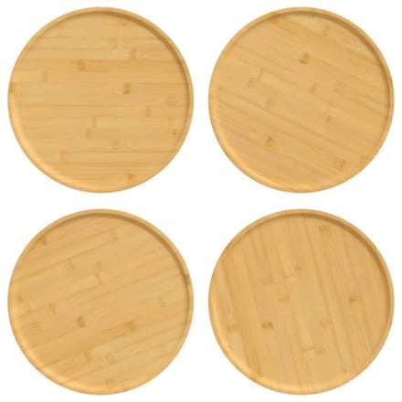 vidaXL - Pizzaborden - 4 - st - Ø32x1,5 - cm - bamboe