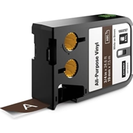 DYMO 1868787 XTL tape vinyl wit op bruin 19mm (origineel)